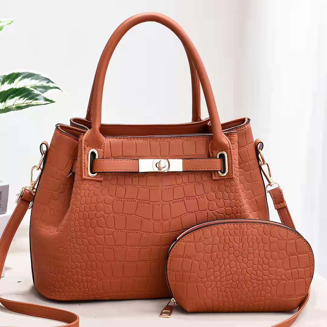 Leather Crocodile Print Handbag (7 colors)