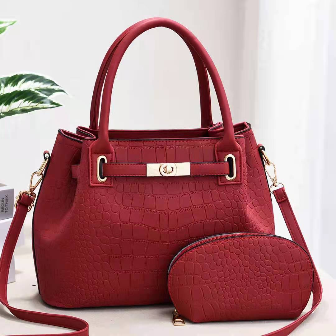 Leather Crocodile Print Handbag (7 colors)