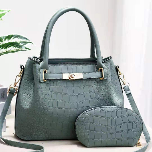 Leather Crocodile Print Handbag (7 colors)