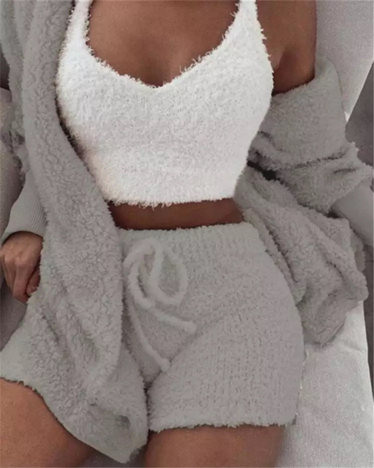 Fuzzy Pajama Short Set (12 colors)