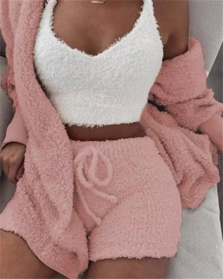 Fuzzy Pajama Short Set (12 colors)