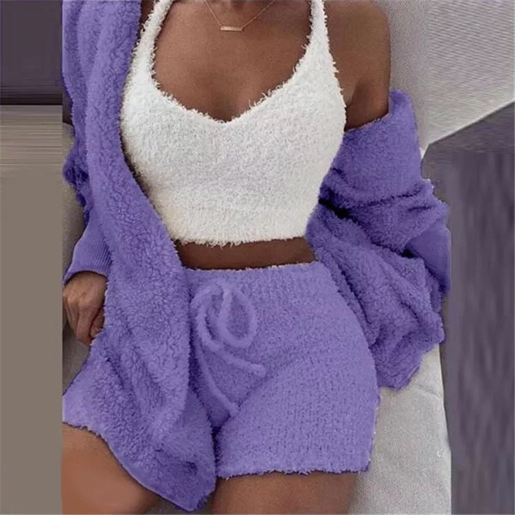 Fuzzy Pajama Short Set (12 colors)