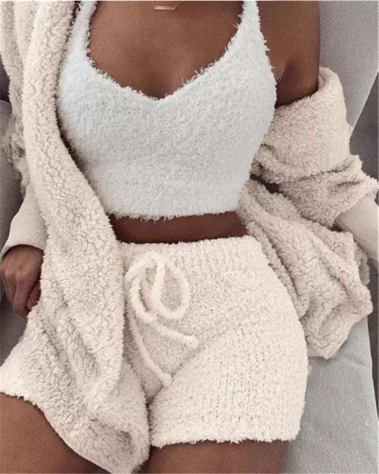 Fuzzy Pajama Short Set (12 colors)