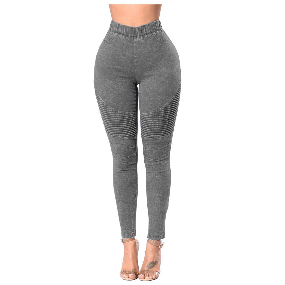 Creased High Waist Butt Lifting Jeans (4 colors)