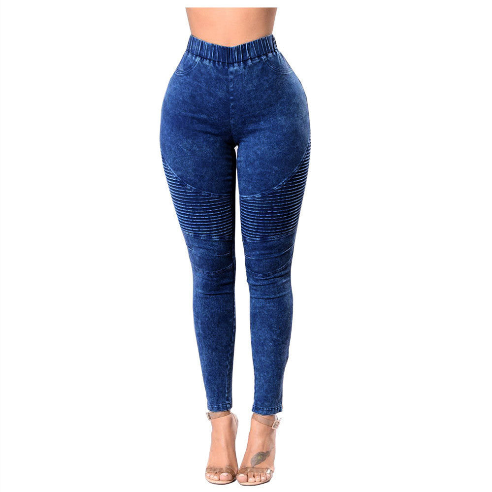 Creased High Waist Butt Lifting Jeans (4 colors)