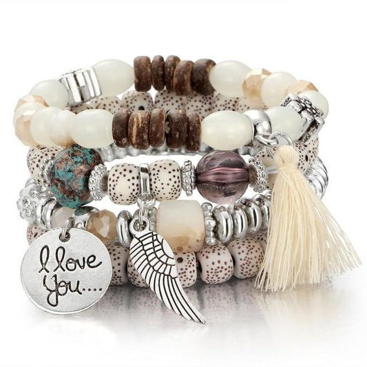 Multi-layer Beaded Bracelet/Anklet Set (5 colors and styles)