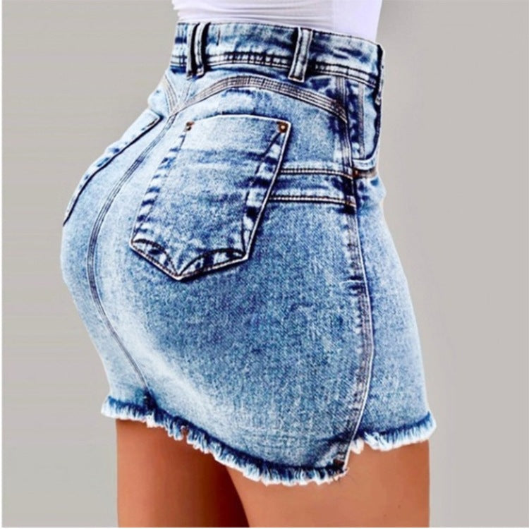 High Waist Jean Skirt (4 colors)