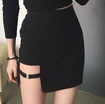 Korean Style Black Skirt