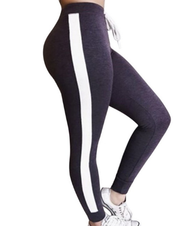 Striped Leggings (With or without drawstring, 1 or 2 stripes, 9 colors)