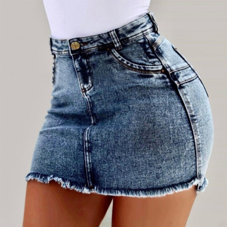 High Waist Jean Skirt (4 colors)