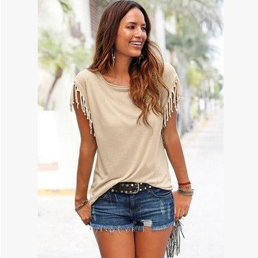 Tassel Sleeve T Shirt (7 colors)