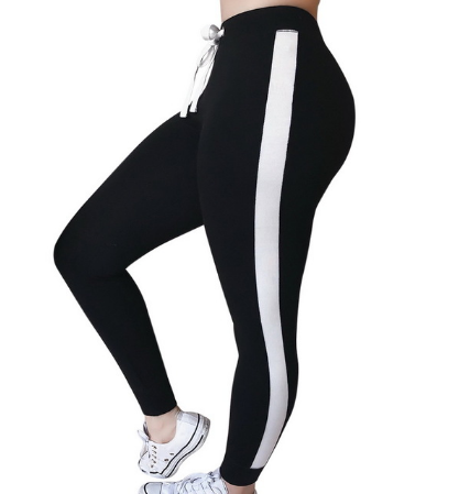 Striped Leggings (With or without drawstring, 1 or 2 stripes, 9 colors)