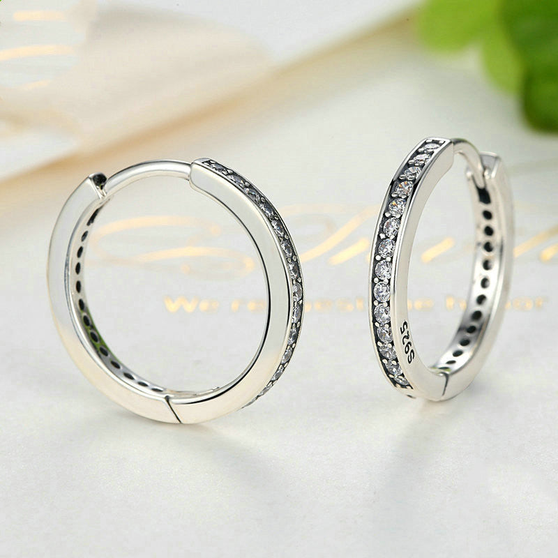 Sterling Silver CZ Hoops