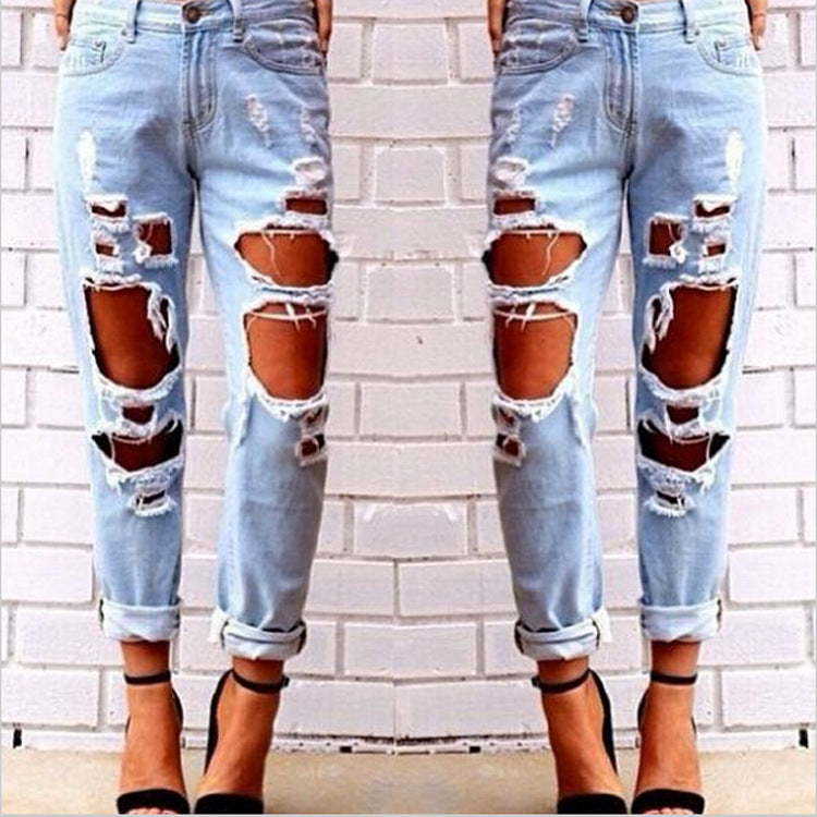 Loose Ripped Boyfriend Jeans (2 colors)