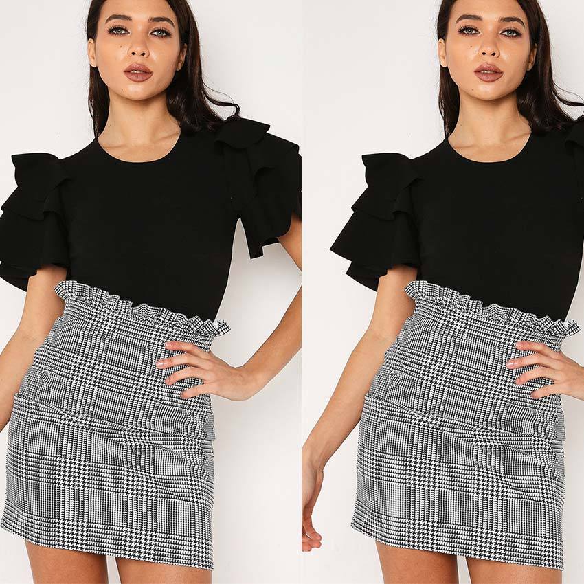 Ruffled High Waist Skirt