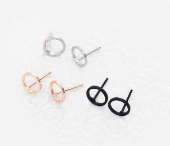 Minimalist Circle Stud Earrings (3 colors and styles)