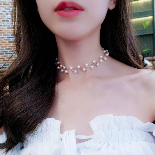 Simple Pearl Choker (2 colors)