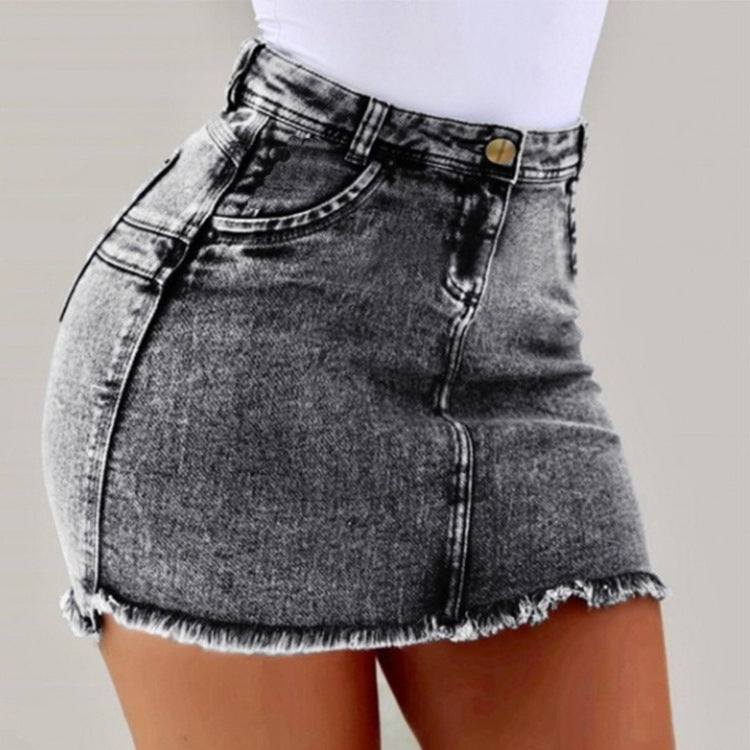 High Waist Jean Skirt (4 colors)