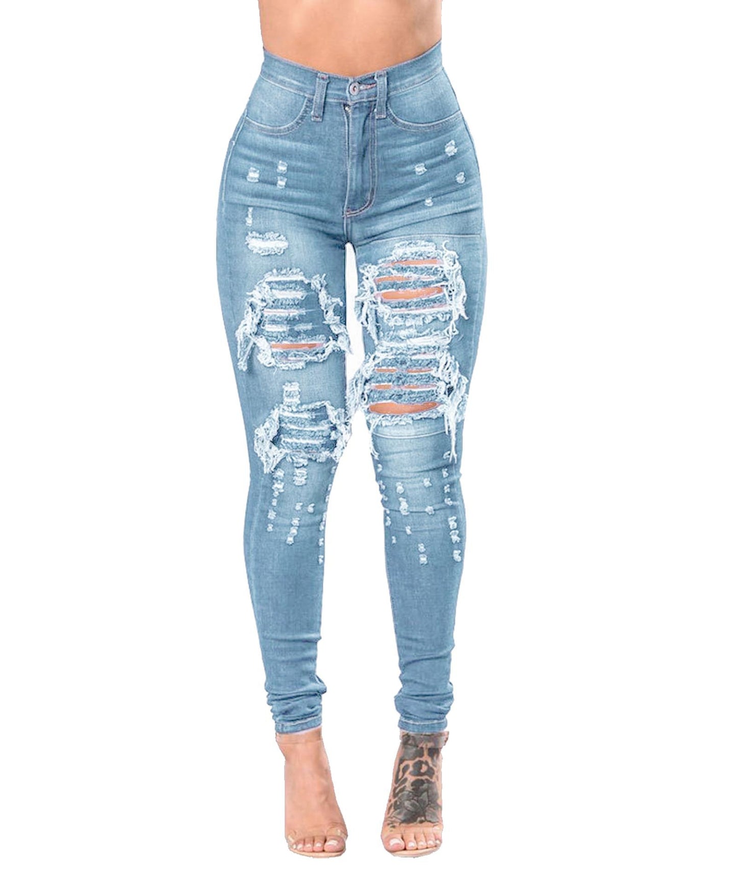 Washed High Waist Ripped Jeans (3 colors)