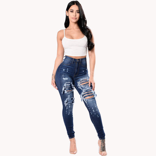 Washed High Waist Ripped Jeans (3 colors)