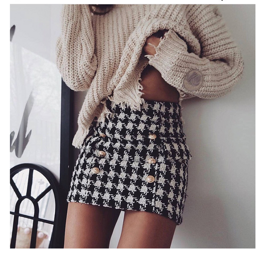 Knitted Lion Mini Skirt