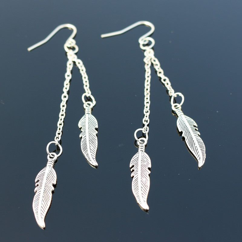 Feather Chain Earrings (2 colors)