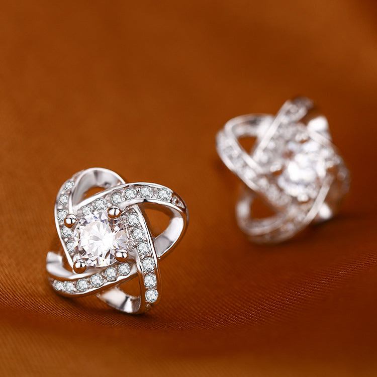 Hypo-allergenic Sterling Silver CZ Stud Earrings (2 colors)