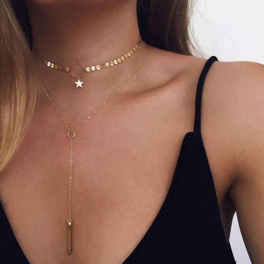 Silver or Gold Choker Necklace (2 styles)