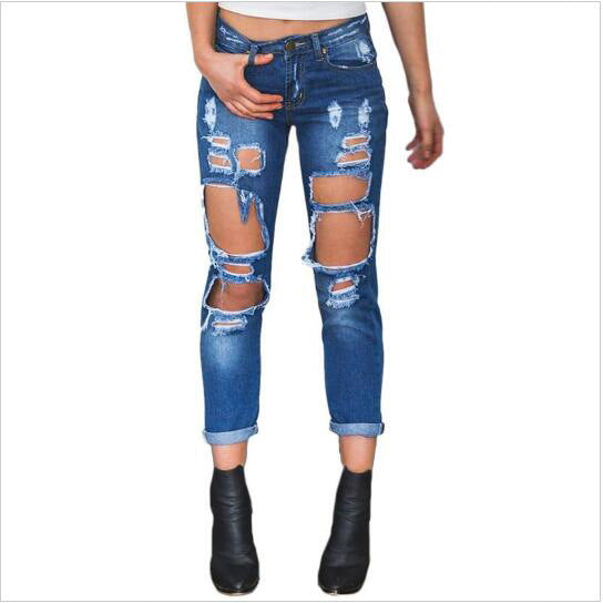 Loose Ripped Boyfriend Jeans (2 colors)