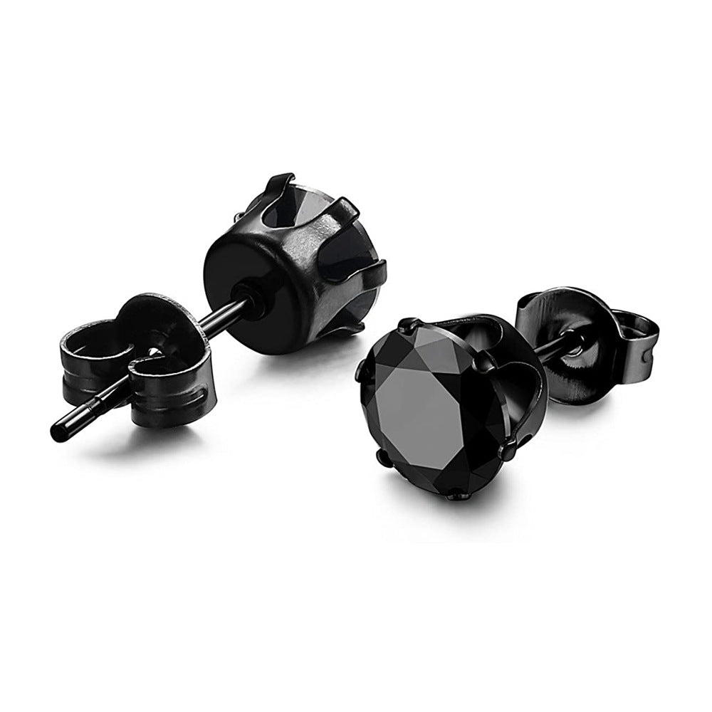 Black Punk CZ Stud Earrings (3 styles)