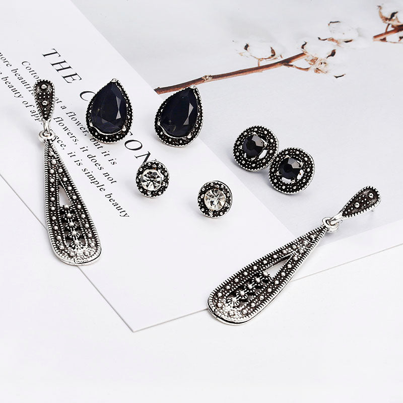 Bohemian Black Diamond Long Earrings