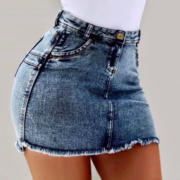 High Waist Jean Skirt (4 colors)