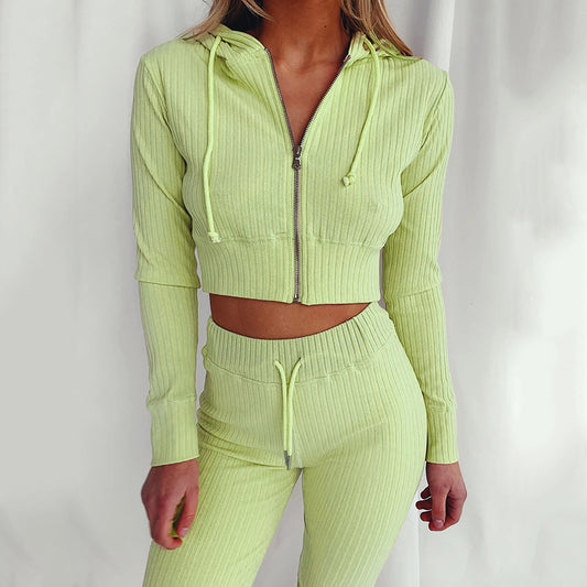 Knitted Polyester Sweat Suit (10 colors)