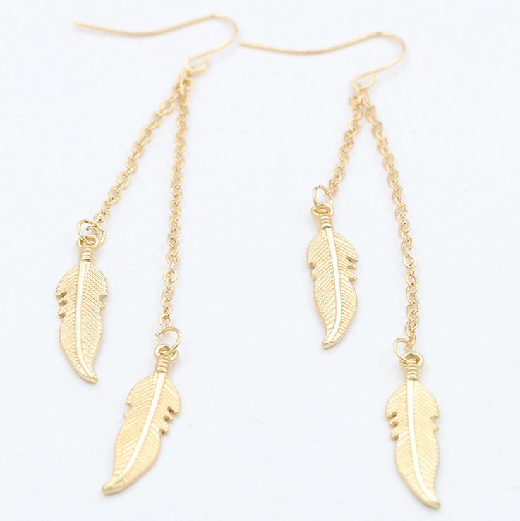 Feather Chain Earrings (2 colors)