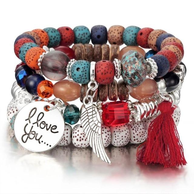 Multi-layer Beaded Bracelet/Anklet Set (5 colors and styles)