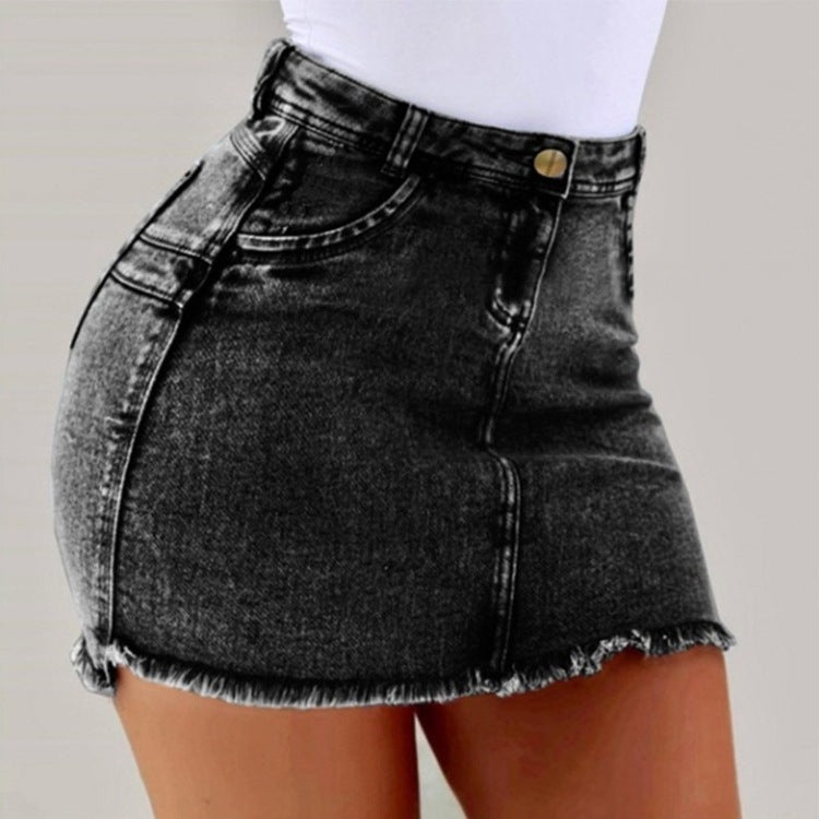 High Waist Jean Skirt (4 colors)