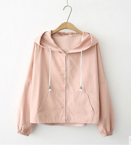 Cute Ear Hooded Zip Up Jacket (3 colors)