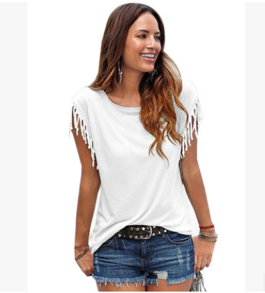 Tassel Sleeve T Shirt (7 colors)