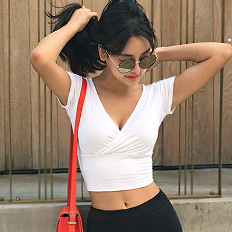 V Neck Crop Top (2 colors)