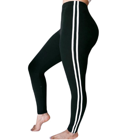 Striped Leggings (With or without drawstring, 1 or 2 stripes, 9 colors)