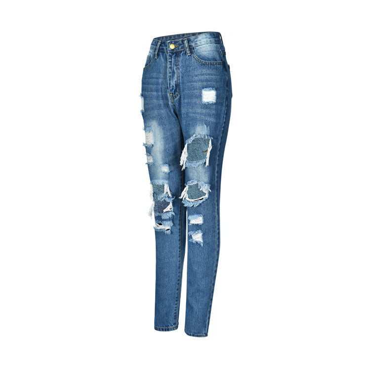 Stressed Losse Capri Jeans