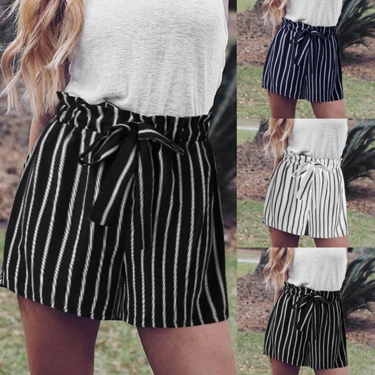 High Waist Striped Shorts (3 colors)