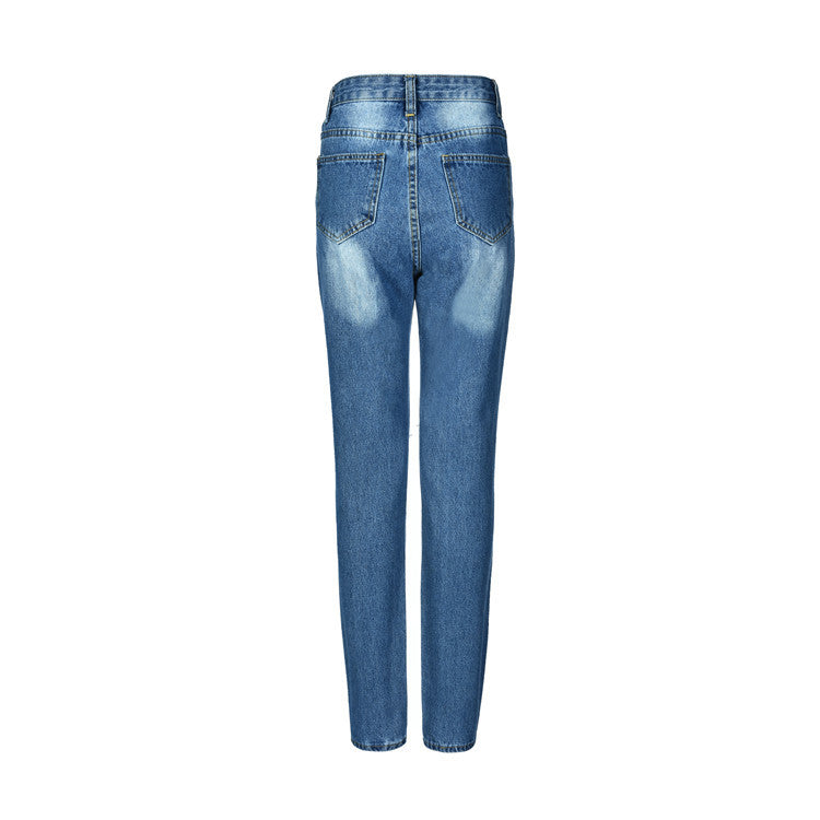 Stressed Losse Capri Jeans