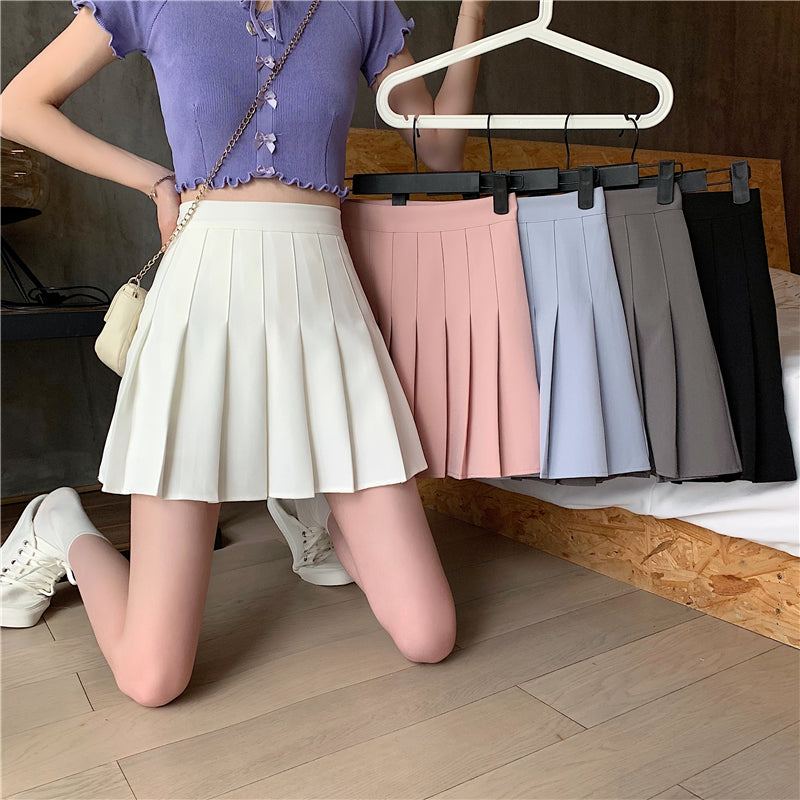 High Waist Pleated Skirt (3 colors)