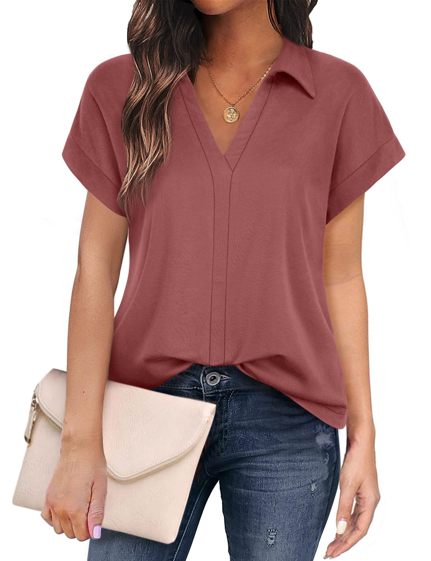 Casual Polyester Short Sleeve Shirt (8 colors)