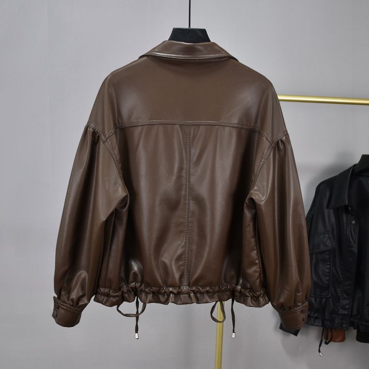 Retro Style Loose Leather Jacket (2 colors)