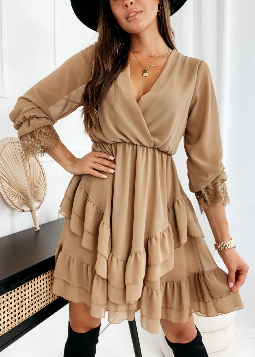 V-Neck Lotus Dress (2 colors)