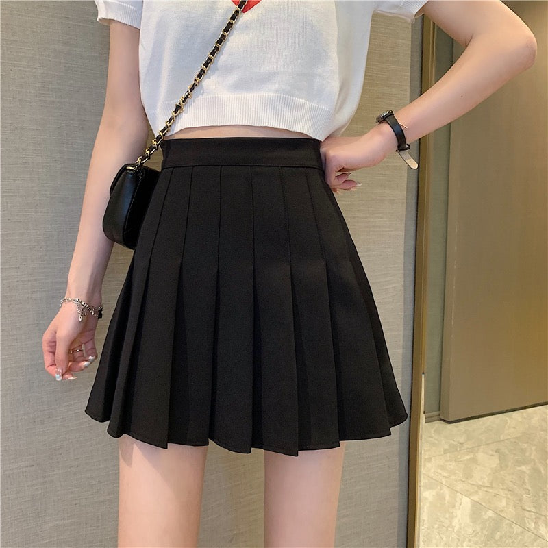 High Waist Pleated Skirt (3 colors)