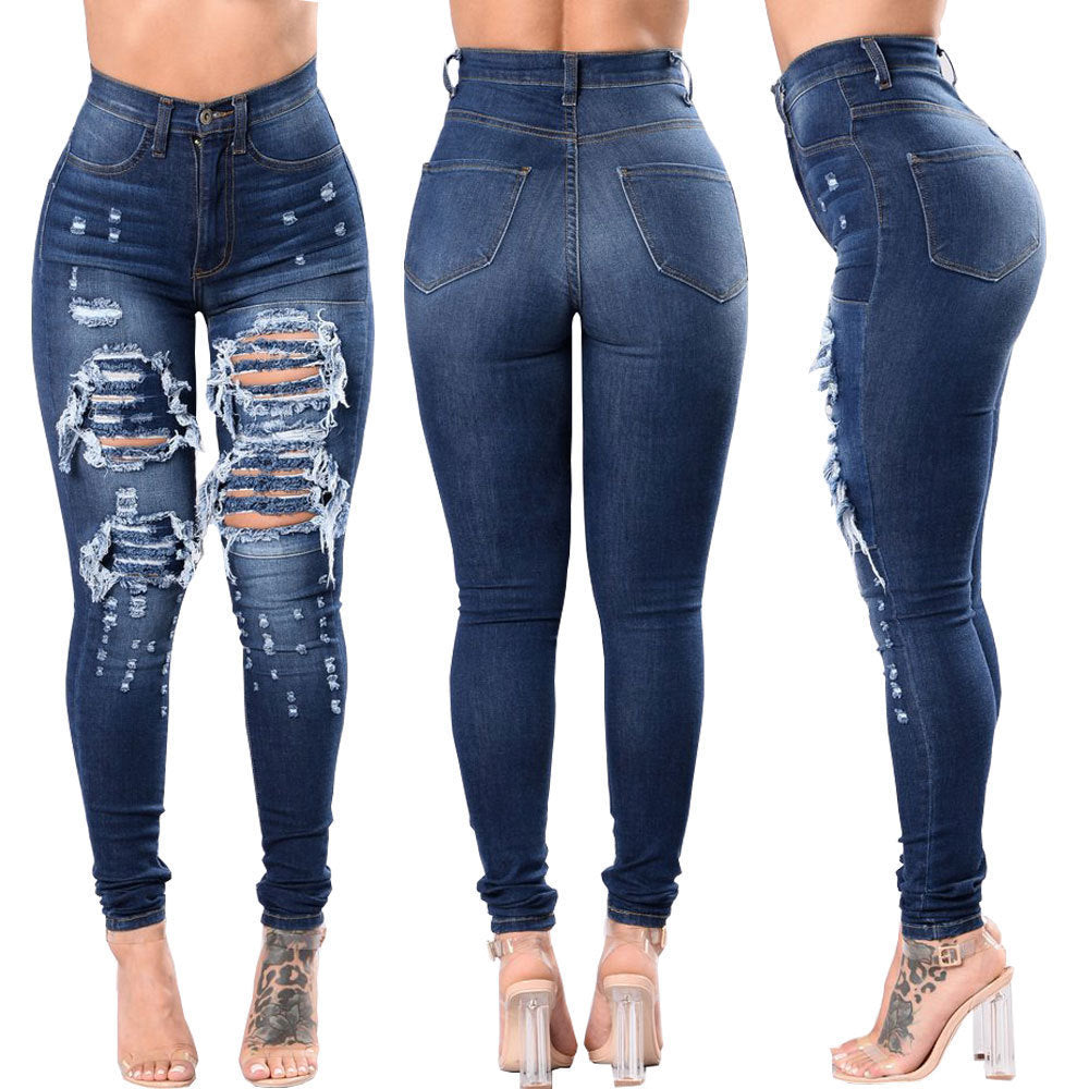 Washed High Waist Ripped Jeans (3 colors)