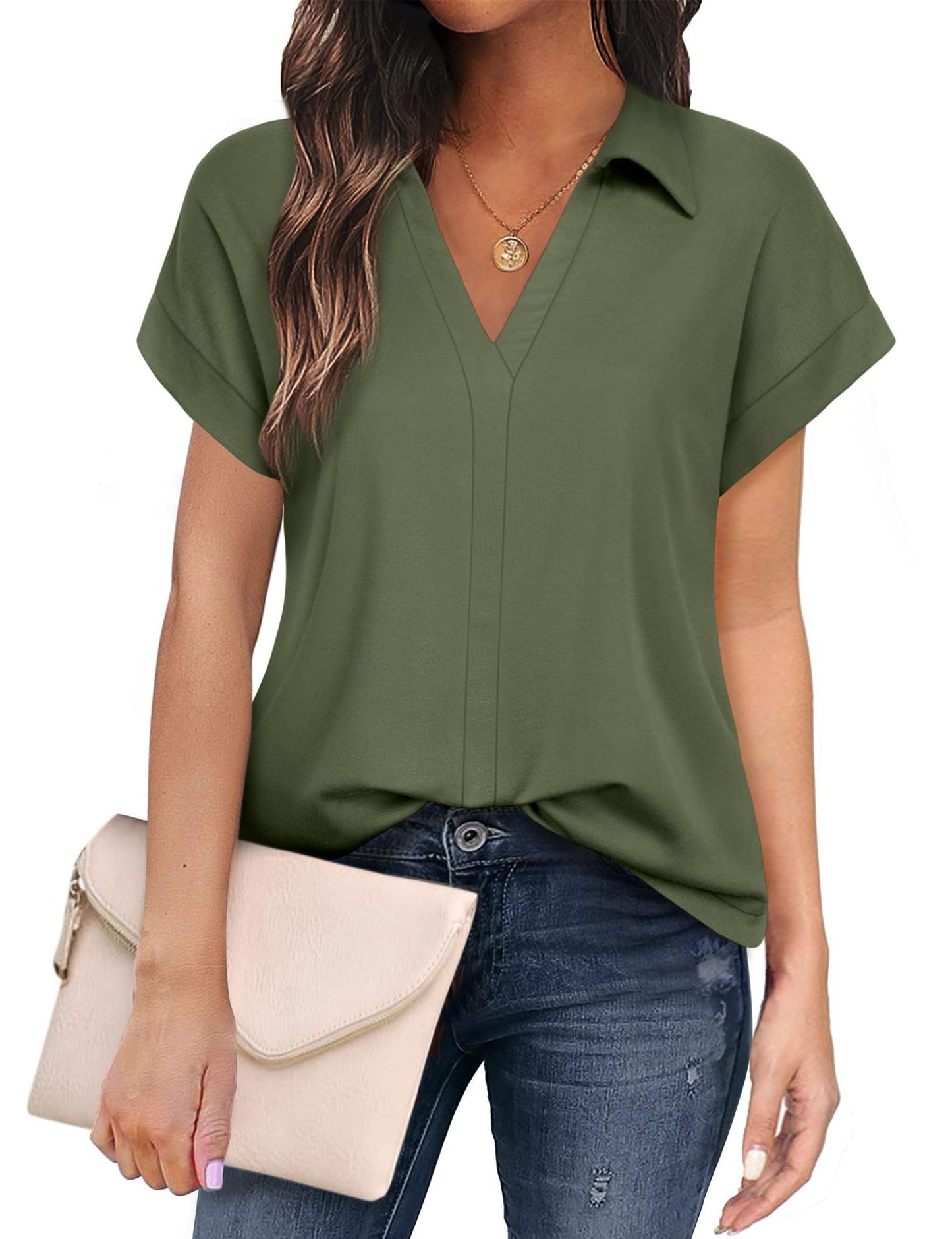 Casual Polyester Short Sleeve Shirt (8 colors)